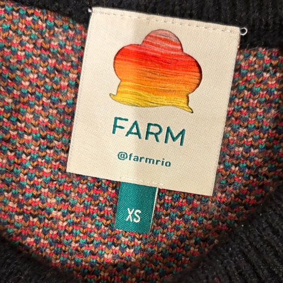 Farm Rio Cropped Patterned Knit Sweater - Picture 2 of 2